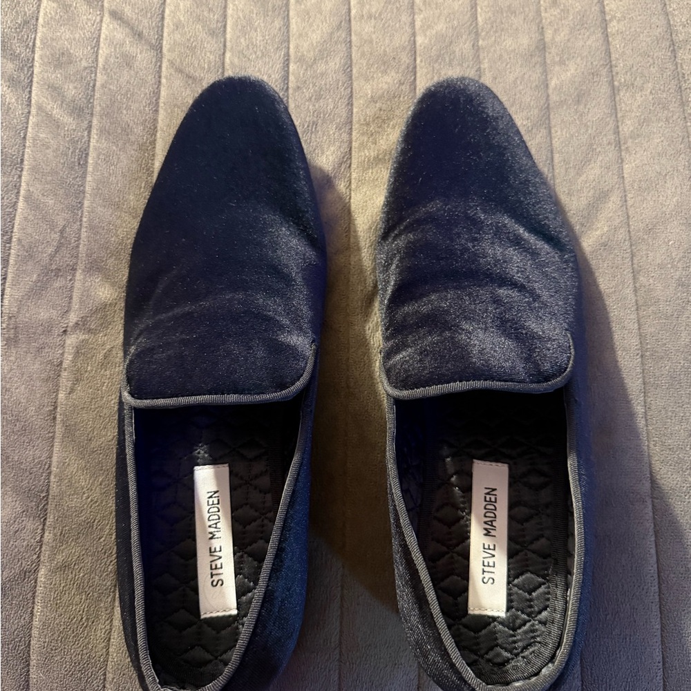 Steve Madden Men's Black Velvet Loafers 9.5
